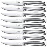 D.Perlla Steakmesser, Extra scharfes Steakmesser Set mit gerader Klinge, Professionelles Steakmesser mit gerader Kante für den Küchentisch, Einteiliges Schmieden aus Edelstahl, 23.1CM