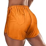 Damen Leggings Kurz Damen Sommer Home Lässige Shorts mit hoher Taille Hüftwickel Sport Hot Pants Gerade Lose Hosen Kleid Damen Kurz