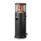 Enders® Terrassenheizer Polo Black 2.0, Gas-Heizstrahler, Terrassenstrahler mit stufenloser Regulierung 3-6kW, Edelstahlbrenner, ENDUR Reflexionssystem, Transporträder, Umkippsicherung, schwarz #5462