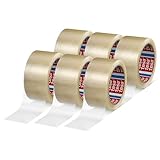 tesapack 4280 PP Paketband im 6er Pack - Universal Klebeband zum Verpacken von Paketen und Kartons - transparent - 6 Rollen je 66 m x 50 mm