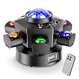 150W Bühnen Moving Head Licht, 6 LED 4-in-1 d-mx512 Beam Stroboskop RGBW Farbmischung Sternenhimmel und Magic Ball Effekte X-Achse 540° mit Fernbedienung für Hochzeitsfeiern Party Theater und DJs