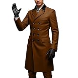 Generisch Wintermantel Herren Lang Warm Trenchcoat Herren Winter Mantel Winterjacke Warme Jacke Business Herrenmantel Sportlich Klassisch Winterparka Stylisch Windjacke Mode Herbstmantel ÜBerjacke