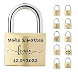 Liebesschloss, Schloss mit Gravur, Valentinstag, Hochzeitsgeschenk personalisiert, Herz Gravur, Einzugsgeschenk, Liebesschloss mit Gravur, Valentinstag, verschiedene Motive