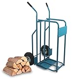 BITUXX® Brennholz Sackkarre Kaminholzkarre Brennholzkarre Holzkarren Holztransporthilfe mit Luftbereifung bis 100kg