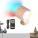Drehbare Wandleuchte, RGB-Nachtlicht, wiederaufladbare Wandleuchter, magnetische Wandlampe, batteriebetriebenes Nachtlicht, bequem zu verwenden, verbessert die Stimmung für Zuhause, Eingang, Flur
