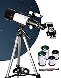 Nuvance - Teleskop - 300x Vergrößerung - Sternenuhr Erwachsene/Kinder - Inklusive Stativ und Tragetasche - Astronomie und Astronomie - Nachtsichtschutz