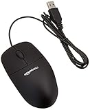 Amazon Basics - Optische Maus mit 3 Tasten und USB-Anschluss für Windows und Mac OS X, Schwarz