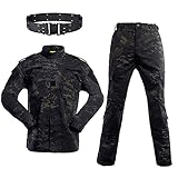 JOYASUS Airsoft Paintball Tactical Suits Männer Jagdkampf BDU Uniform Jacke Camo Shirt & Pants mit Gürtel zum Schießen Jagdkriegsspiel L