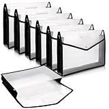 JMIATRY 8 Stück Dokumententasche A4, Dokumentenmappe A4 Kunststoff, Sammelmappen Projektmappen mit Druckknopf für Büro Schule Reise, Schwarz