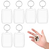 ZELHYEUU 6 Stück Schlüsselanhänger Foto, Acryl Foto Schlüsselanhänger, Schlüsselring Bild Schlüsselbund, Foto Insert Schlüsselbund, Blanko Foto Schlüsselbund