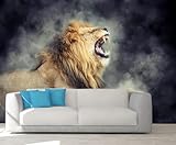 Tier Löwe 3D Tapete Poster Restaurant Schlafzimmer Wohnzimmer Sofa TV Dekorative Wand-200cm×140cm