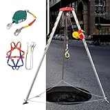 Handelsübliche Aluminiumwinde für Notfälle, Feuerbekämpfung, beengten Raum, Seilwinde für Rettung, 544 - 1179 kg – ideal für tiefe Brunnen und hohe Plätze, Klippen, Tunnel