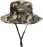 KorhLeoh Jungen Camo Sonnenhut Sommer Outdoor Safari Fischerhut Boonie Cap für große Kinder 2-14 Jahre, camouflage, Medium