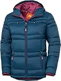 NORDCAP Steppjacke Damen, leichte Übergangsjacke, Winterjacke warm mit Kapuze, 100% Wattierung, Petrol, Gr. 40