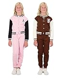 Star Ride Sweet Butterfly Mädchen 4-teiliges Fleece-Aktiv-Kapuzenpullover und athletische Jogginghosen und Sweatshirt für Kinder, Rosa Nektarbraun, 14-16