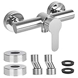 YYTECH Duscharmatur Einhebelmischer, Duschbatterie für Dusche Wandmontage, Brausearmatur Aufputz Bad, 304 Edelstahl Badewannenarmatur, G ½ Wasserauslass Nach Unten