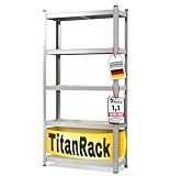 KARAT Schwerlastregale für Garage, Keller, Werkstatt - Steckregal - Weitspannregal - Lagerregal - Kellerregal - Eckregal - Reifenregal - Gitterregal (Verzinkt, 200 x 100 x 50 cm)