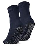 2 | 4 | 6 Paar ABS Socken Herren Damen Anti Rutsch Socken mit Wolle 21463 WP (Navy 2 Paar 43-46)