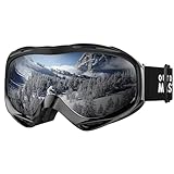 OutdoorMaster OTG Skibrille/Snowboardbrille für Damen, Herren & Jugendliche, 100% UV-Schutz, Herren Kinder damen, Black3