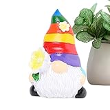 Gartenzwerg, Bunte Zwergenstatue für Garten, kreative Gartenzwerge, kleine Regenbogen-Zwerge, Dekoration