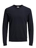 JACK & JONES Herren Basic Knit Crew Neck Pullover - Marine Blazer - XL
