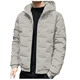 Qmfvqi Daunenjacke Herren Winter Steppjacke Thermo Dicke Winterjacke Warmer Schwergewicht Jacket mit/ohne Kapuze Langarm Herrenjacke Classic Einfarbige Mantel Fashion Bequeme Kapuzenjacke