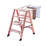 huanglyc-232 Leiter, Multifunktionale Haushaltsleiter, Kleiderbügel, Boden, zusammenklappbar, Innenkühlung, Balkonflügel, Bockleiter mit doppeltem Verwendungszweck, Klappbarer Tritthocker