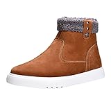 Herren Winter Schneestiefel Warm Wasserdicht High Top Sport Outdoor Freizeitschuhe mit Seitlichem Reißverschluss für Kälte (Yellow, 44)