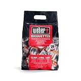 Weber 17705 Briketts 3 kg, kurze Anzündzeit, lange Brenndauer, natürliche Inhaltsstoffe, Schwarz und Rot