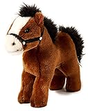 Uni-Toys - Pferd, stehend, braun (ohne Sattel) - 23 cm (Länge) - Plüsch-Pferdchen - Plüschtier, Kuscheltier