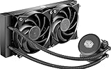 Cooler Master MasterLiquid Lite 240 Wasserkühler – 240mm Liquid Cooler, CPU Wasserkühlung mit dualer Dissipationspumpe und 120mm Luftausgleichslüfter