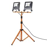 LEDVANCE LED Arbeitslicht, Leuchte für Außenanwendungen, Kaltweiß, Tripod-Ständer, LED Worklight, 2 x 50 Watt