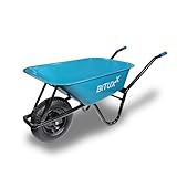 BITUXX Schubkarre 100L Schubkarren Schiebkarre Groß Scheibtruhe Bauschubkarre Blau mit Luftreifen und kugelgelagerter Achse bis 250kg