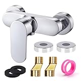 DGMI Mischbatterie Dusche, Duscharmatur Einhebelmischer, Einhebelmischer Dusche, Duscharmatur, Mischbatterie für Dusche Wandmontage, Chrom-Wasserhahn Dusche mit G ½ Auslauf (A)