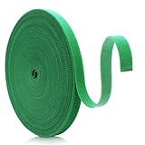 Fun Gift Pflanzenbinder 15 m,10 mm Dicken Baumanbinder,Stabil & witterungsbeständig,Pflanzenhalter,Wiederverschließbar-Pflanzenband Klettverschluss Verstellba (Grün)
