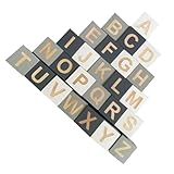LOLIPPYY 26 Stück Holzbuchstaben mit Glatten Kanten Holzalphabet Würfel für Foto Requisiten und Partydekoration Umweltfreundlich für Lernspielzeug