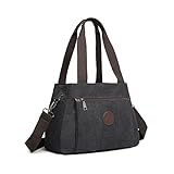 KONO Canvas Handtasche Frauen Hobo Schultertasche Vintage Top Griff Crossbody Bag Casual Multifunktion Tote Bag für Arbeit Einkaufen