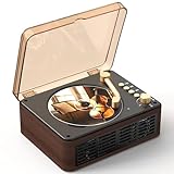 Bluetooth CD Player Tragbar mit Lautsprecher - Lehwey Retro CD-Player mit FM Radio, Stereo Sound, Unterstützt USB/AUX Wiedergabe, Vintage Desktop CD Spieler mit Fernbedienung, Staubschutz (Holz)