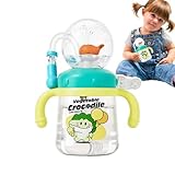 Baby-Trinkbecher – Kinderbecher mit Strohhalmen und Deckel, auslaufsicher, Baby-Schnabeltasse mit Griff, bunter Sprüh-Trinkbecher für Zuhause, Reisen, niedlicher Spritzbrunnen-Schnabelschnabel, 300 ml