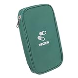 HOMOCONO Mini-Erste-Hilfe-Set medizinschrank notfallpakete Medikamentenbeutel verbandskast Reiseapotheke tragbares Erste-Hilfe-Set Erste-Hilfe-Tasche tragbares Pillenetui Oxford-Stoff Green