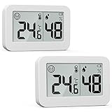 DOOMAY 2-Pack Mini Hygrometer Indoor Thermometer, Humidity Gauge mit ℃, Luftfeuchtigkeitsmesser Digitaler Temperaturmonitor für Humidore Gewächshaus Babyzimmer Keller Reptilien Inkubator Closet