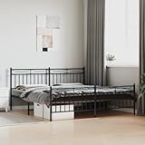 ShGaxin Bettgestell mit Kopf- und Fußteil Metall Schwarz 180x200 cm, Bett, Bed Frame, Familienbett, Bettrahmen, Bett Gestell, Bett Rahmengestell, Schlafzimmer Bett - 373713