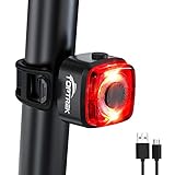 Toptrek Rücklicht Fahrrad USB Aufladbar Batterie Fahrradrücklicht Wasserdicht IPX5 akku LED Fahrrad Rücklicht für Rennrad MTB (Schwarz)