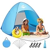Purebox Strandmuschel Pop Up 1-3 Personen/3-4 Personen Modelle, Pop Up Strandmuschel mit UV Schutz, UPF 50+ Strandzelt, Automatisches Tragbarer Strandzelt Wurfzelt für Familie Camping Garten Strand
