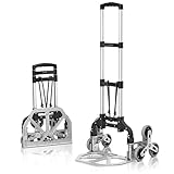 Brandson - Sackkarre Treppensteiger klappbar – 6 Räder – bis 75 kg – Transportkarre für Umzug Getränkekisten – leicht und stabil aus Aluminium