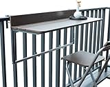 Klappbarer Balkonhängetisch, höhenverstellbar, multifunktionaler Computertisch (120 x 37 cm)