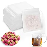 400 Stück Teefilterbeutel 8x10 cm mit Kordelzug – Wiederverwendbare Tee- & Gewürzsäckchen zum Selbstbefüllen für Losen Tee,Kaffee, Kräuter, Vanille, Lavendel, gewürzsieb zum mitkochen