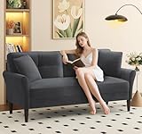 Domusensus 3 Sitzer Sofa Klein, 175 cm Kleines Sofa 3 Sitzer, Bequemes Kleines Sofas für Jugendzimmer, 3 Minuten Schnelle Montage ohne Werkzeug, Modernes Couch Klein für Wohnung oder Büro, Grau