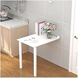 Küchentisch für die Wand Bartisch, Platzsparender, Wandtisch klappbar, küchentisch, küchentisch klein, für kleine Räume, Heimbüro, Esszimmer, Küche, Bar(White,90 * 70cm/35.4 * 27.5inch)