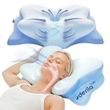 Derila Ergo Nackenkissen Kopfkissen, Memory Foam Kissen. Nackenstützkissen. Pillow Kissen für Seiten, Rücken & Bauchschläfer (1er Pack)